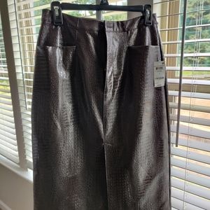 New! INC Faux Brown Pencil Skirt